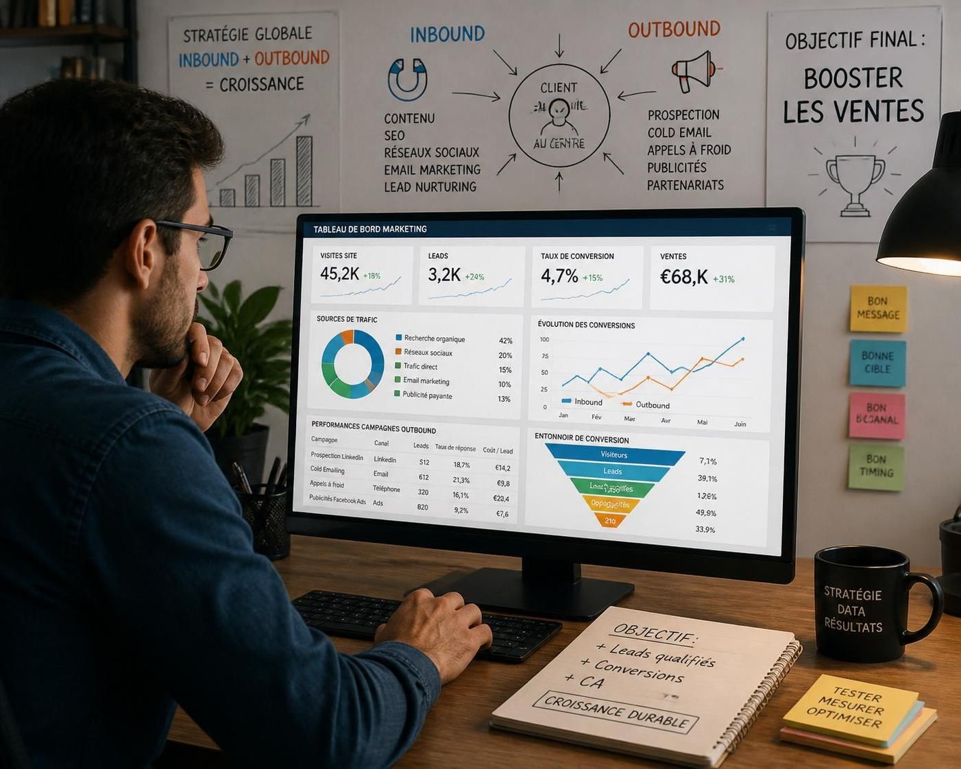 découvrez quelle stratégie de marketing digital, inbound ou outbound, choisir pour maximiser vos ventes et optimiser votre croissance commerciale.
